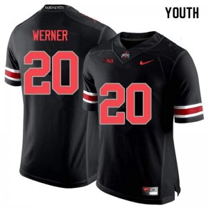 Youth Ohio State Buckeyes #20 Pete Werner Blackout Nike NCAA College Football Jersey Holiday JJT2644VO